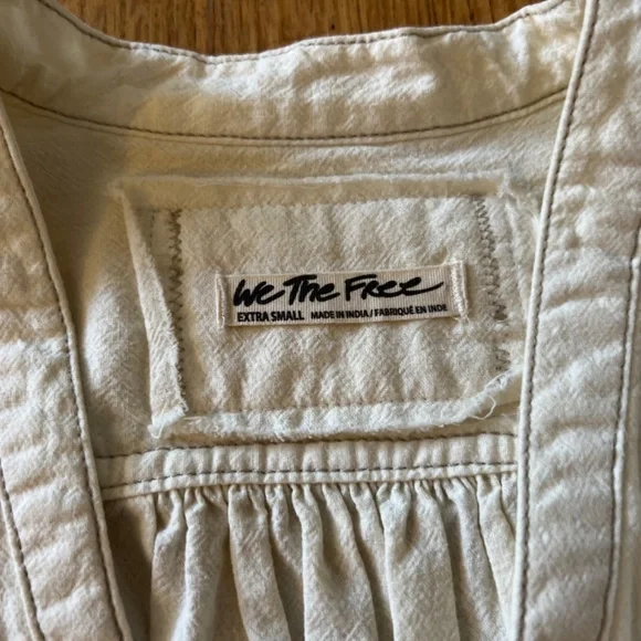 We The Free white 100% cotton white crop top size xs - Picture 4 of 7